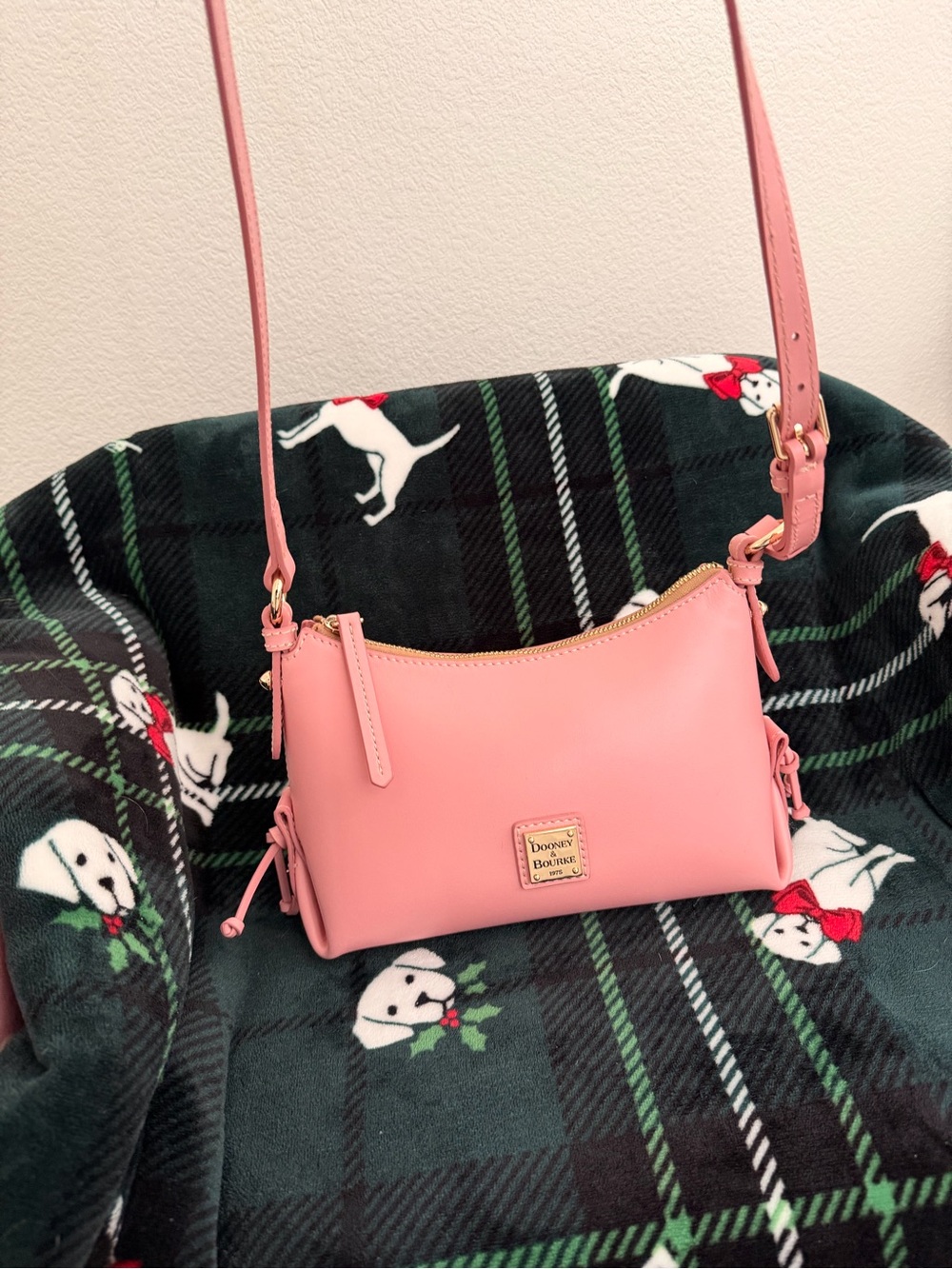 Dooney & Bourke Pink Leather Penrose Hobo Crossbody